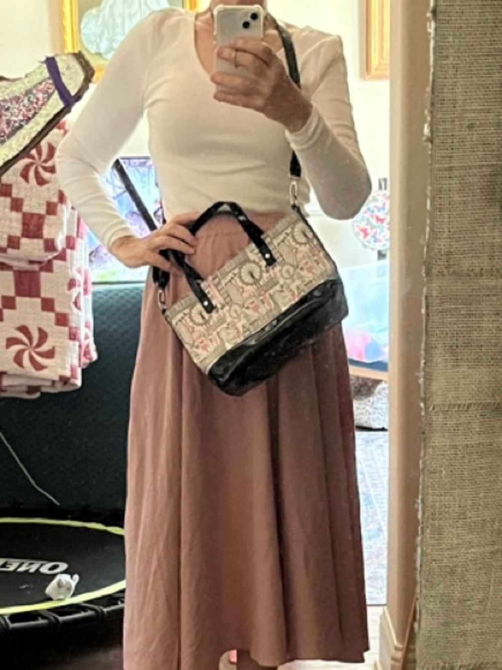 Harrods Black, Cream and Red London Landmark Print Crossbody Tote - Picture 11 of 11